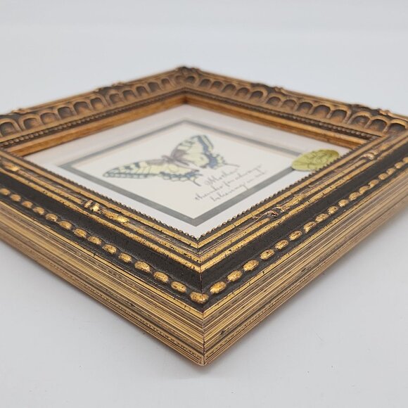 Vintage Hand Painted Embossed Butterfly in Ornate Gold Frame by MPressions - Picture 13 of 13